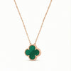 Ogrlica Detelina Zelena Rose Gold - Srebro 925