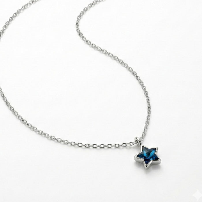 Srebrna Ogrlica Plava Zvezdica - Srebro 925