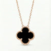 Ogrlica Detelina Crna Rose Gold - Srebro 925