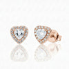 Srebrne Minđuše Srce Halo Sparkle (Rose Gold) - Srebro 925