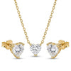 Pozlaćeni Set Diamond Heart (Ogrlica i minđuše) - Srebro 925