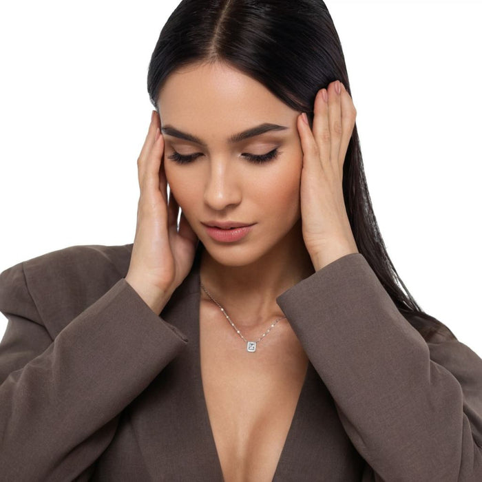 Ogrlica Pravougaoni Cirkon - Srebro 925