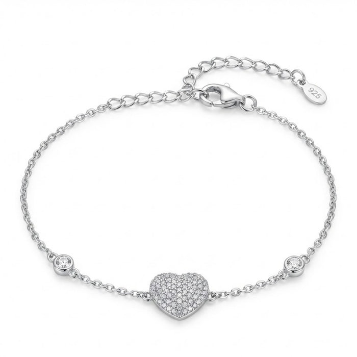 Srebrna Narukvica Pave Heart sa Cirkonima - Srebro 925