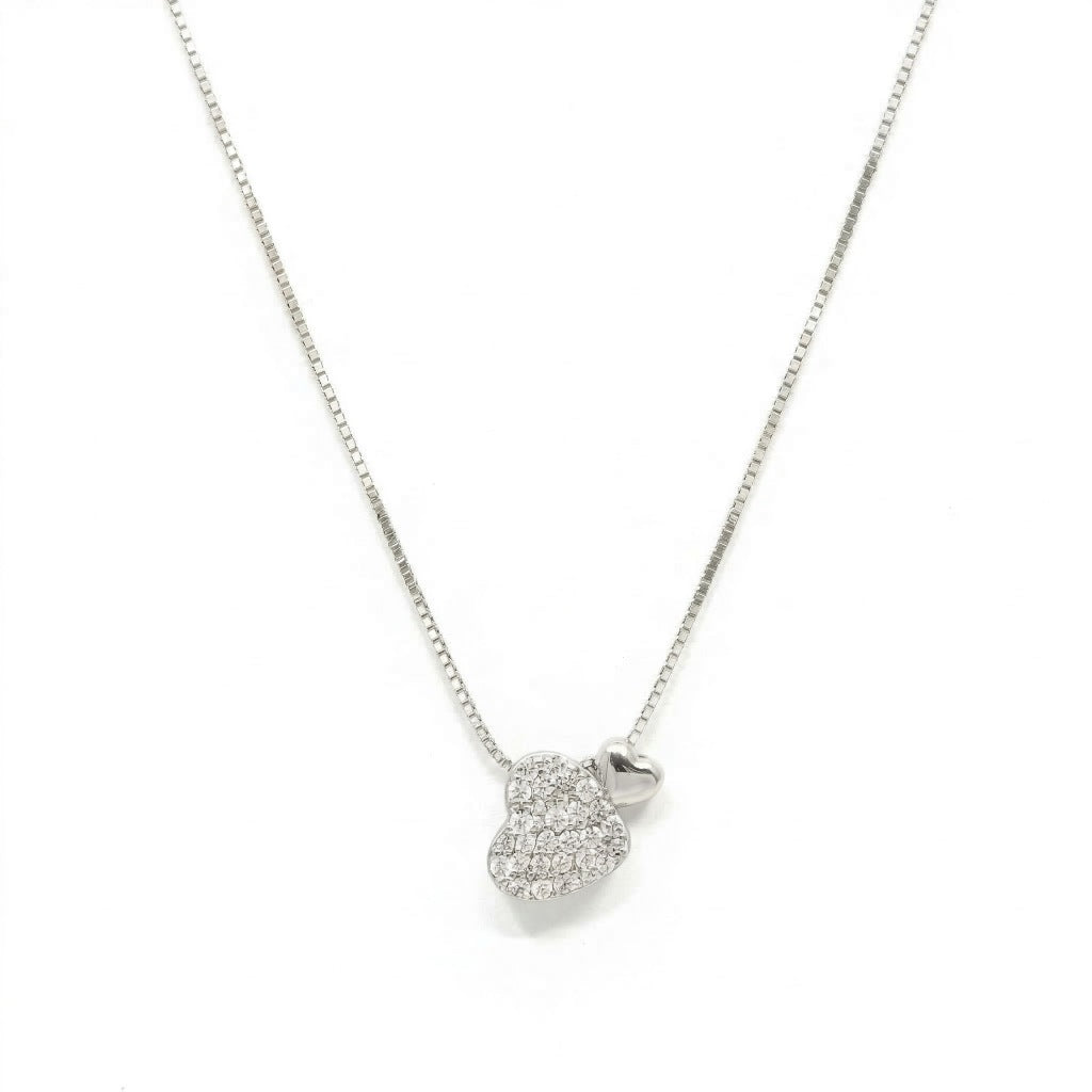 Srebrna Ogrlica Double Heart Silver - Srebro 925