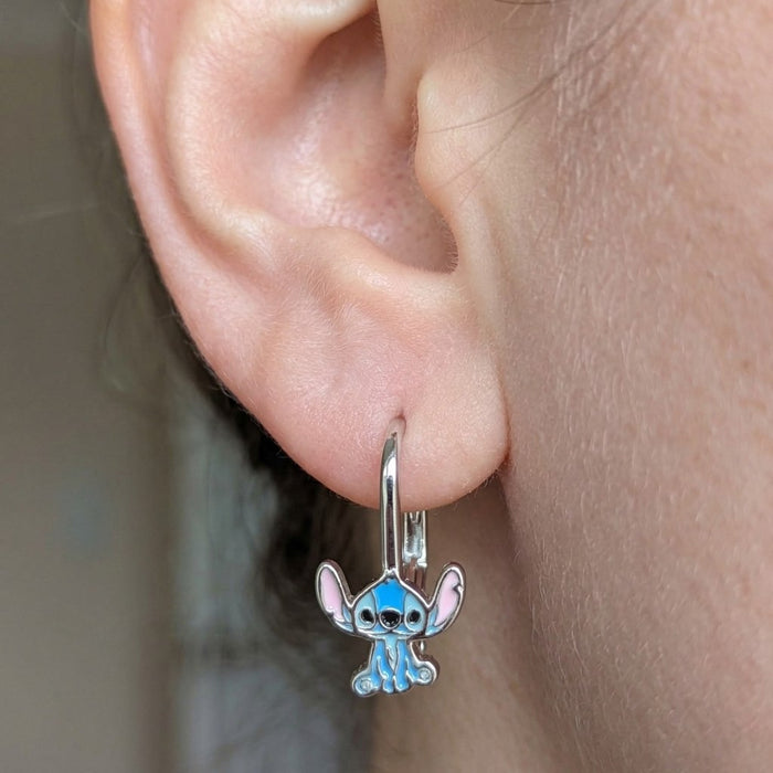 Stitch Minđuše Viseće na Kopčanje - Srebro 925